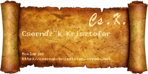 Csernák Krisztofer névjegykártya