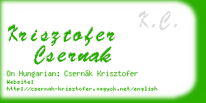 krisztofer csernak business card